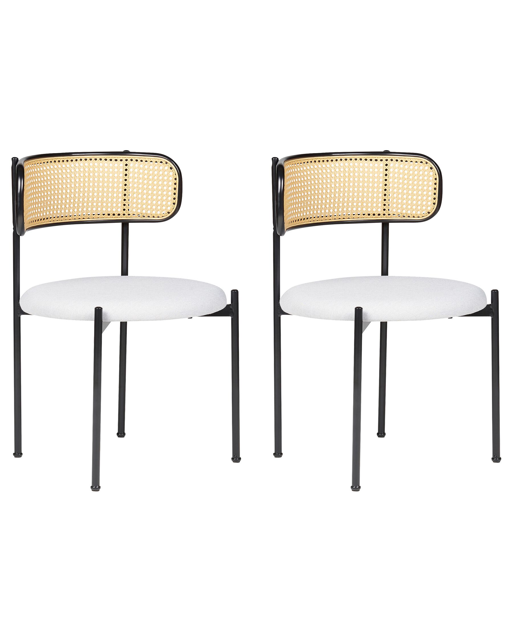 Set of 2 Metal Dining Chairs Black ANDOVER_888200