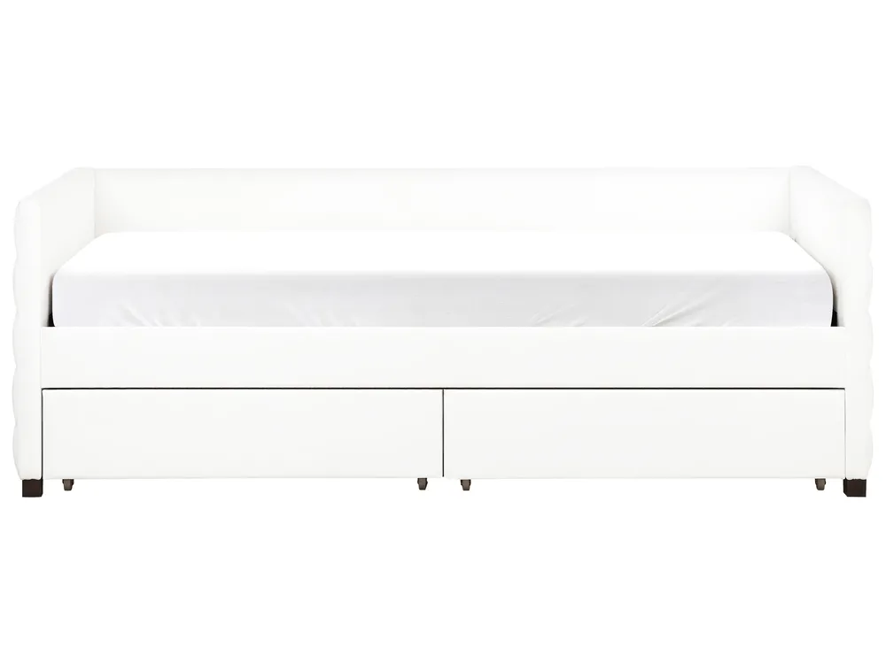 Letto da giorno con contenitore MARRAY Velluto Bianco sporco 90 x 200 cm_969799
