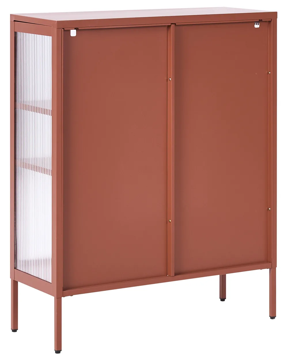Szafka ze szklanymi drzwiami LERRYN 90 cm Metal Złoty brąz_1068977