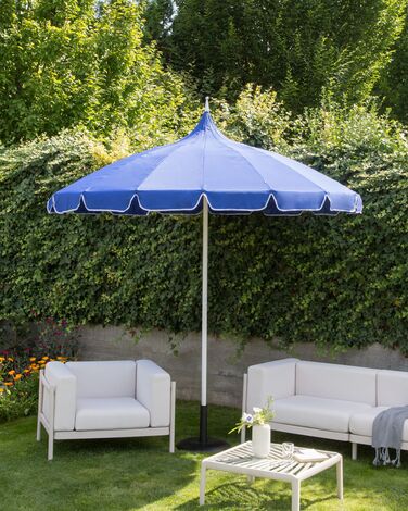 Garden Market Parasol ⌀ 2.45 m Blue MINOA 