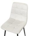 Lot de 4 chaises de salle à manger en velours blanc cassé POWELL_929242