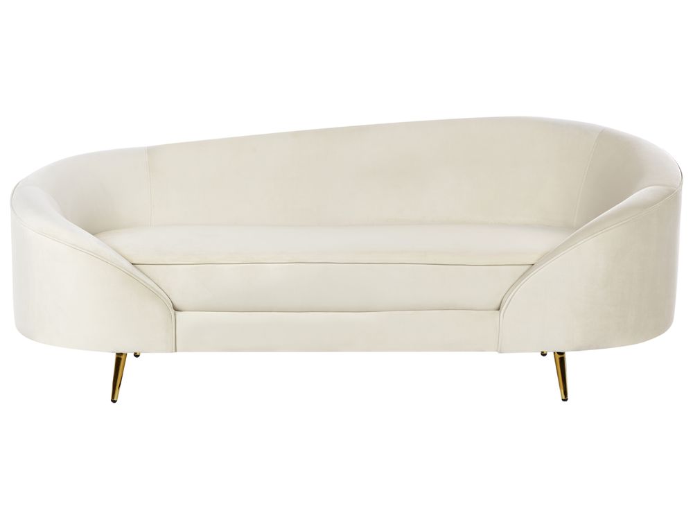 Canapé 2 places SAVAR Velours Beige clair