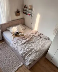 Ottoman Bed MONTLAUR Boucle Beige 140 x 200 cm (EU Double)_983126