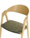 Set of 2 Dining Chairs Light Wood and Green YUBA_934239