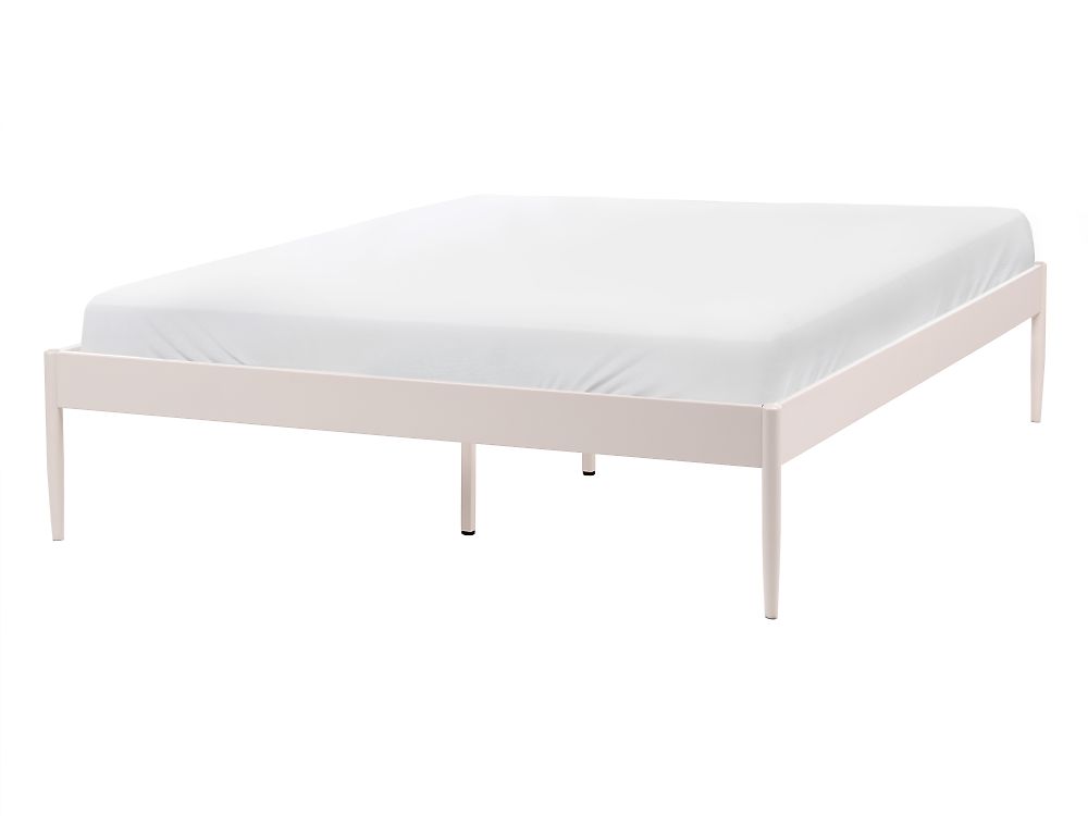 Letto Metallo VAURS 140 x 200 cm Beige chiaro