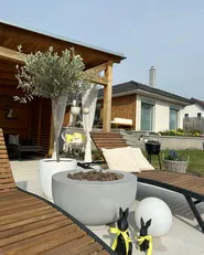 Gas Fire Pit DAISETU Concrete Light Grey_983786