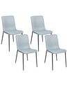 Set of 4 Fabric Dining Chairs Light Blue GLENDIVE_928997