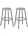 Set of 2 Bar Stools MORTON Velvet Mint Green