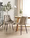 Set of 2 Dining Chairs MELROSE Velvet Taupe