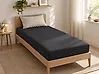 Fitted Sheet HOFUF 90 x 200 cm Cotton Black
