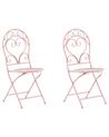Zestaw 2 krzeseł ogrodowych metalowy różowy ALBINIA_780785