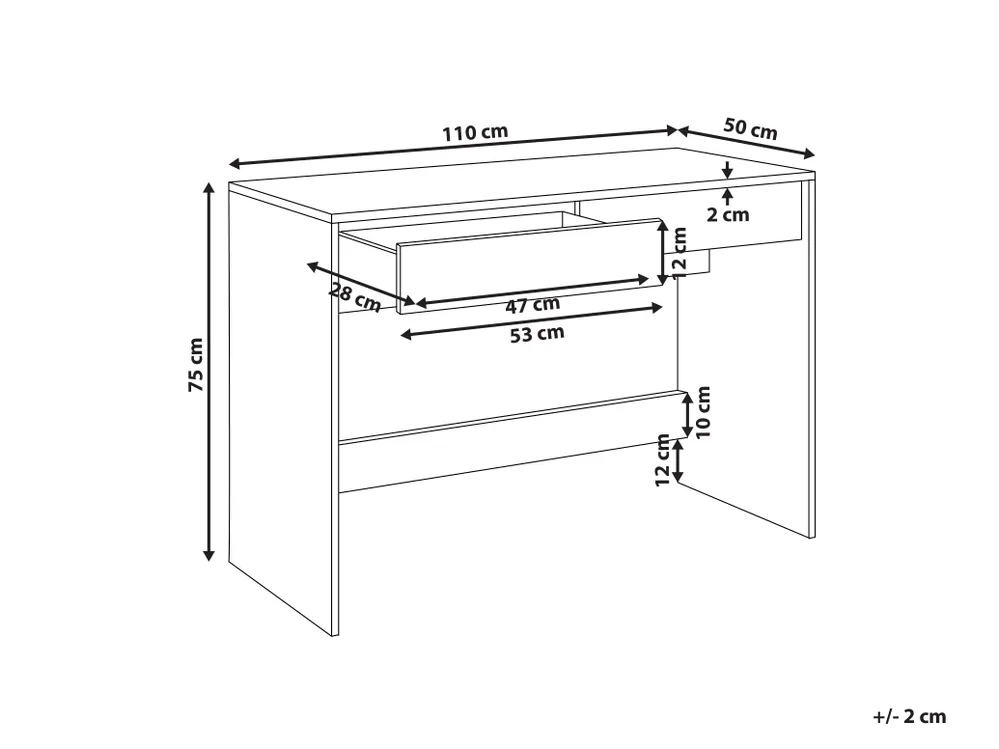 Pracovný stôl RONDANE 110 cm 50 cm Efekt koreňovej kresby dreva_1176681