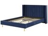 Zamatová posteľ 160 x 200 cm modrá VILLETTE_832619