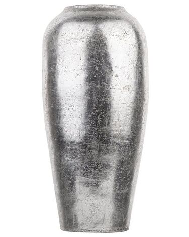 Terracotta Decorative Vase 48 cm Silver LORCA