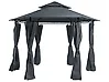 Gazebo PORTEL 350 cm x 350 cm Metal Graphite Grey