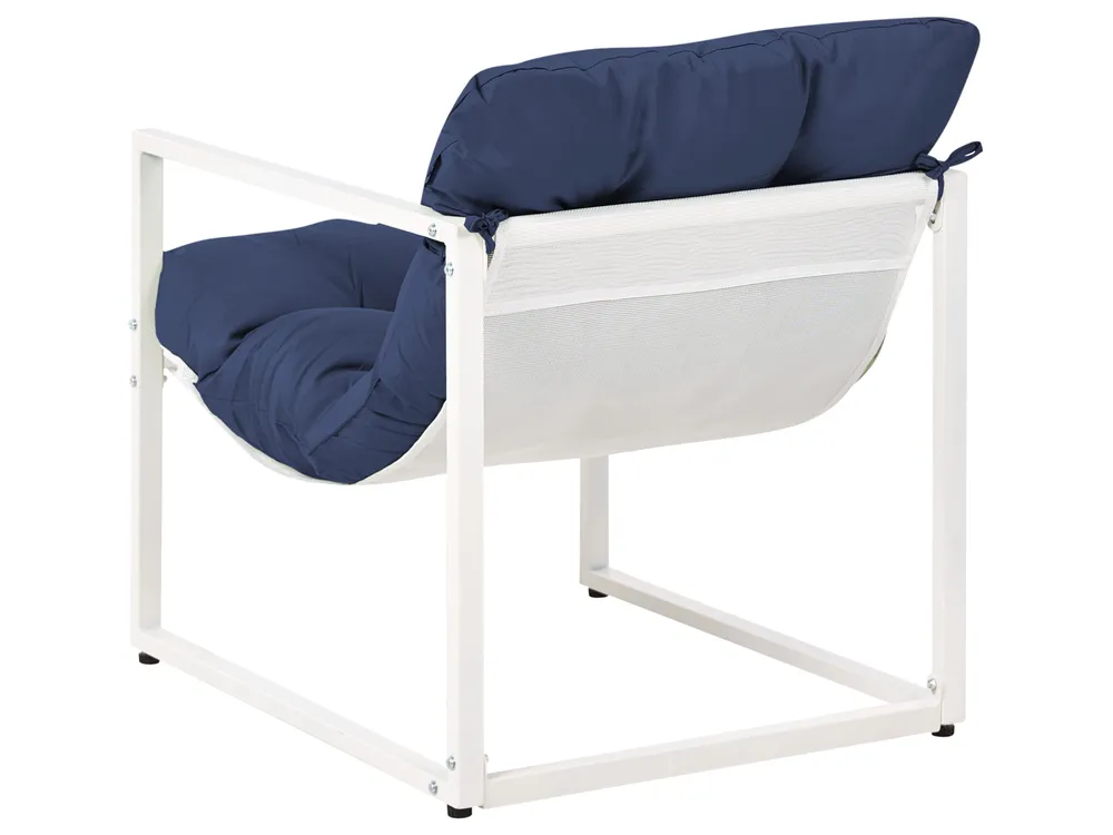Garden Lounge Set with Table 4 Seater GARDA Metal Blue_1021334