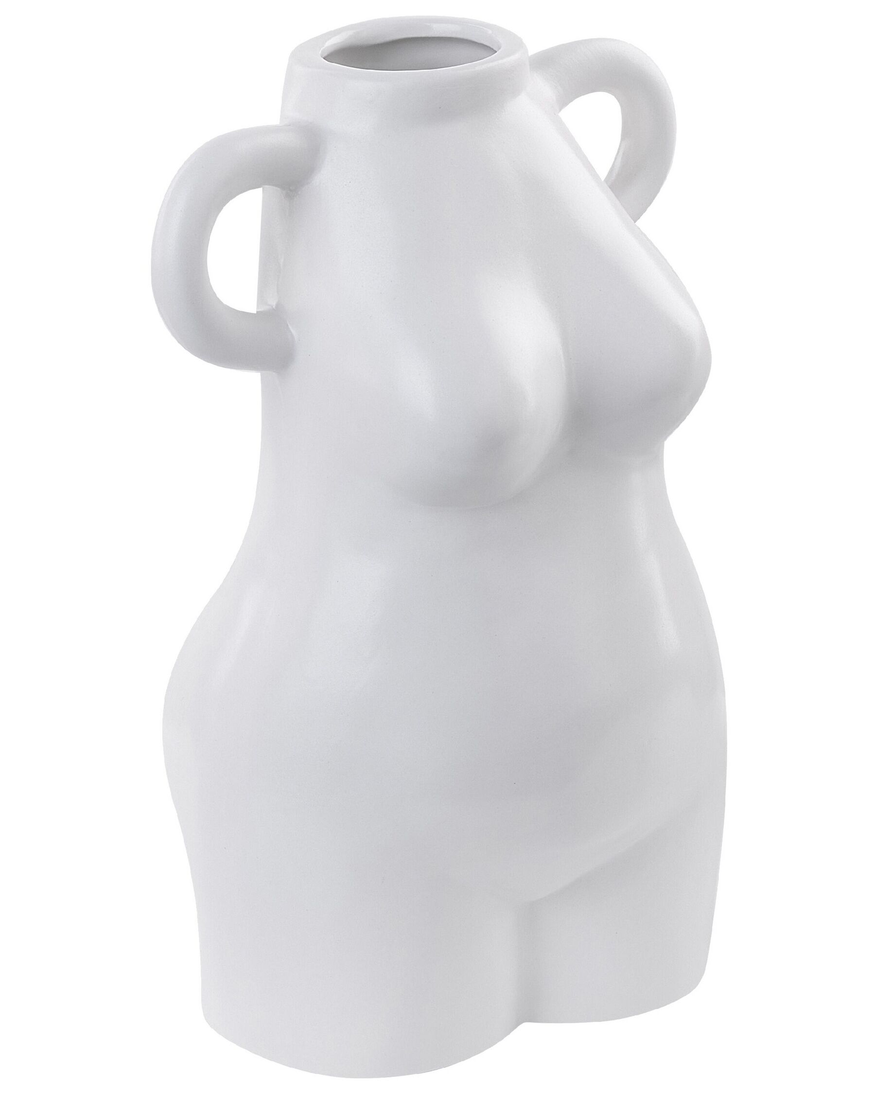 Porcelánová váza na květy 25 cm bílá AIGIO_845109