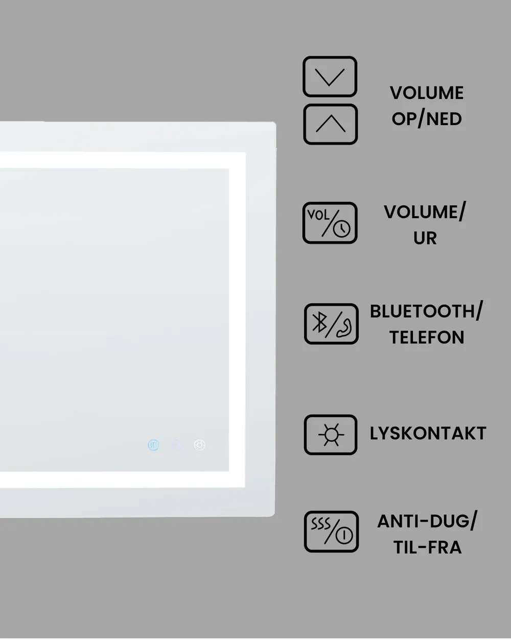 LED-badeværelsesspejl PRENOIS 80 cm 60 cm Sølv_940478
