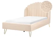Bed Boucle AMBILLOU 120 x 200 cm (EU Small Double) Beige_1014347
