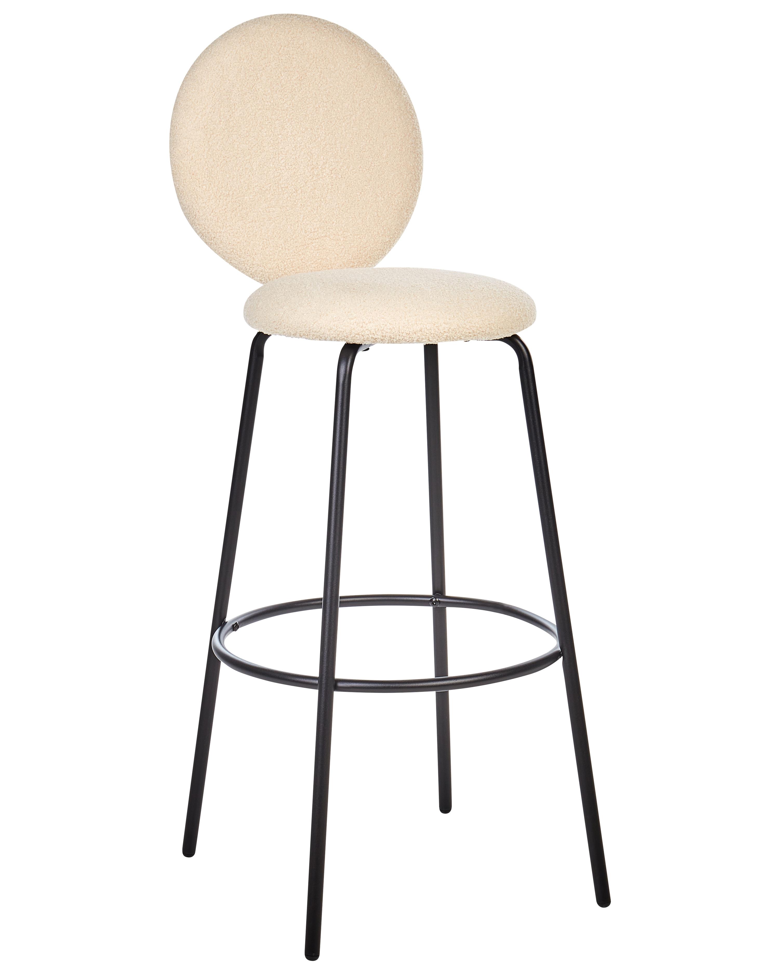 Set of 2 Boucle Bar Chairs Light Beige EMERY_913940