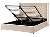 Ottoman Bed LUBBON Velvet Beige 180 x 200 cm (EU Super King)