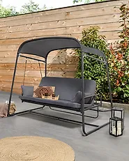 Patio Swing MARSCIANO Metal Dark Grey_961261