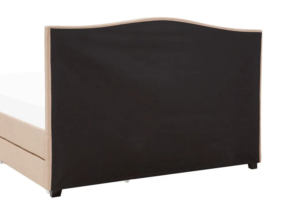 Bed with Storage Drawers MONTPELLIER Fabric Beige 160 x 200 cm (EU King Size)_754247