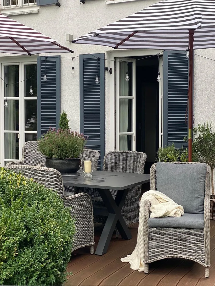 Set da pranzo da giardino 6 posti CASCAIS con cuscini Rattan sintetico (PE) Grigio_809923