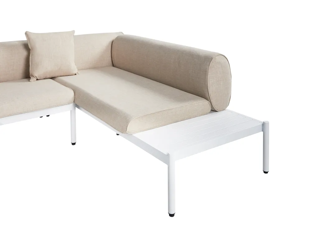 Set di divani angolari da giardino 5 posti RASIGLIA Metallo Beige Lato Sinistro_948071