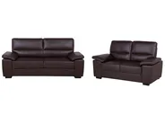 Set da salotto 5 posti VOGAR Pelle sintetica Marrone scuro_730466