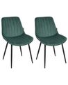 Lot de 2 chaises de salle à manger en velours vert émeraude DUBROVNIK_928965