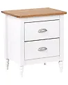 2 Drawer Bedside Table SHILLINGTON Pine Wood Brown/ White