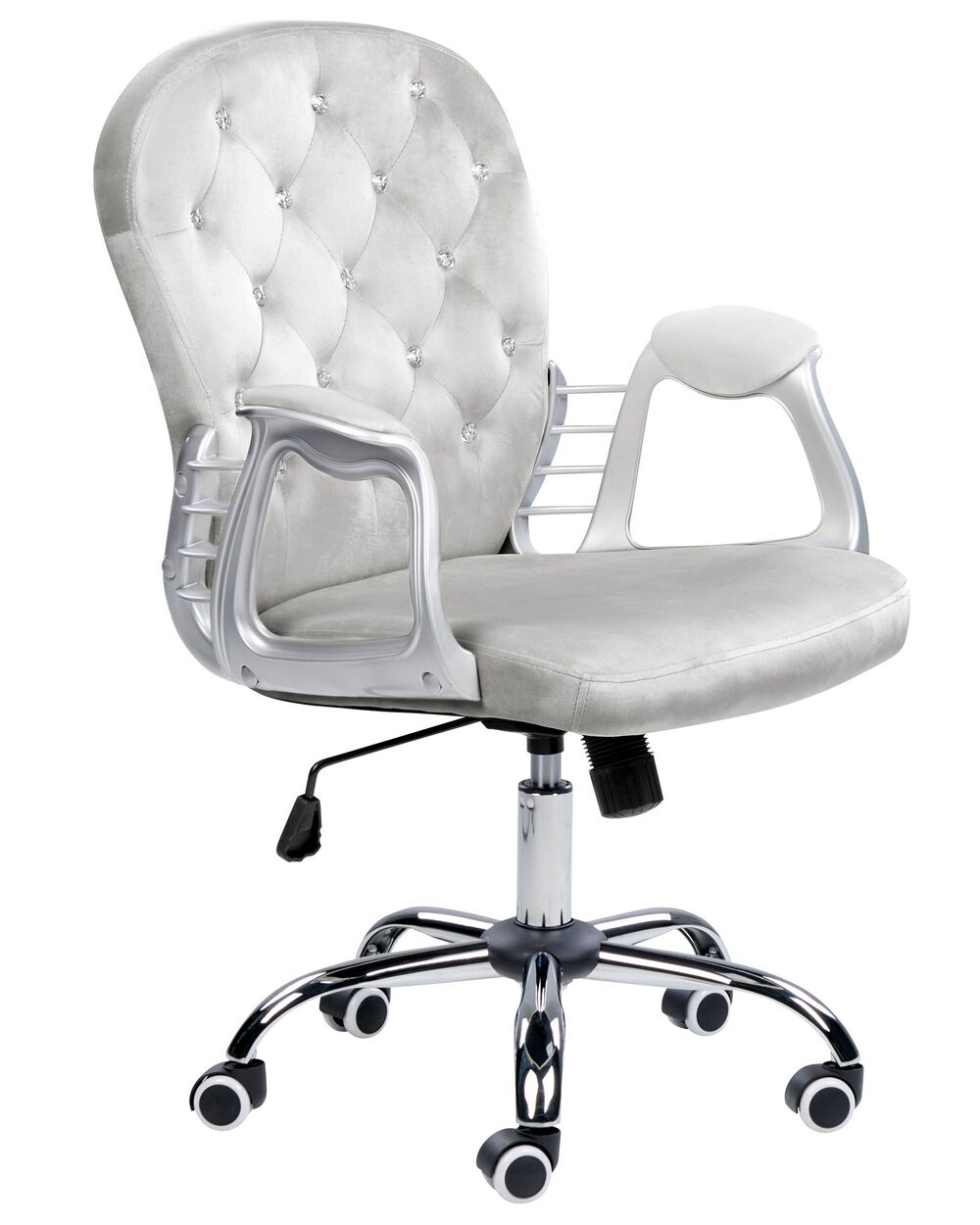 Office Chair Velvet Light Grey PRINCESS Beliani
