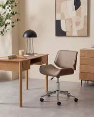 Desk Chair TOTOWA Faux Leather Beige_1131897