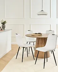 Set of 4 Dining Chairs ARGYLE Velvet Off-White_1184101