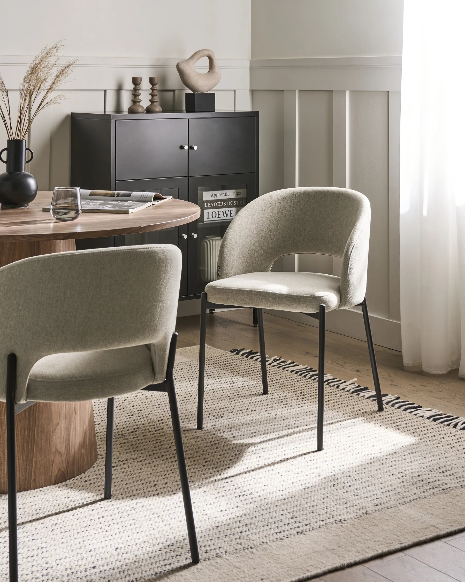 Set of 2 Dining Chairs PENNY Fabric Sand Beige_1007325