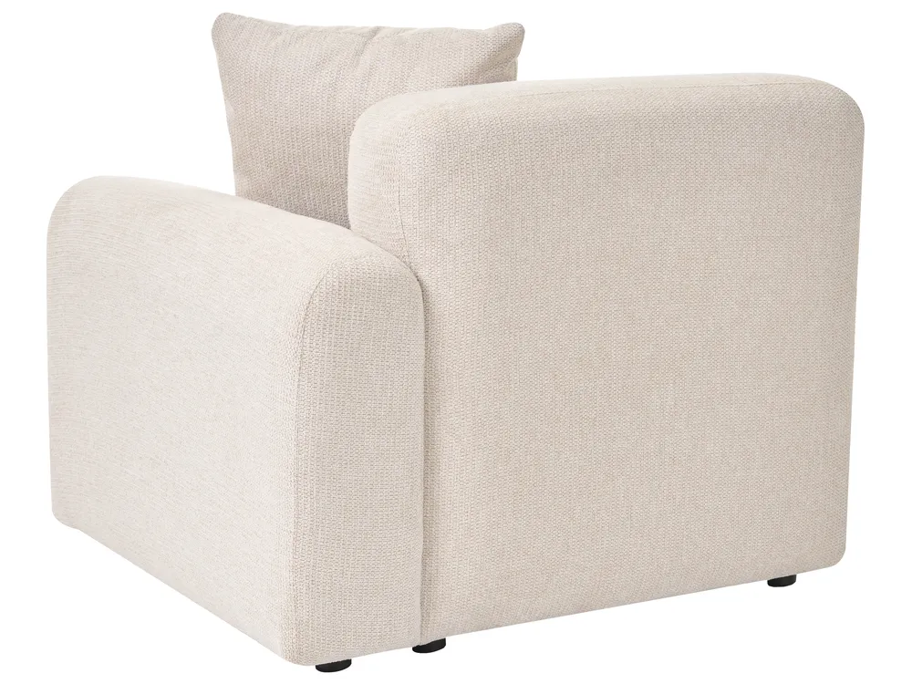 Modular Corner Sofa 3 Seater HEDE with Ottoman Fabric Light Beige Right Hand_1092173