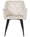 Conjunto de 2 sillas de comedor de terciopelo beige crema/negro JASMIN_868899