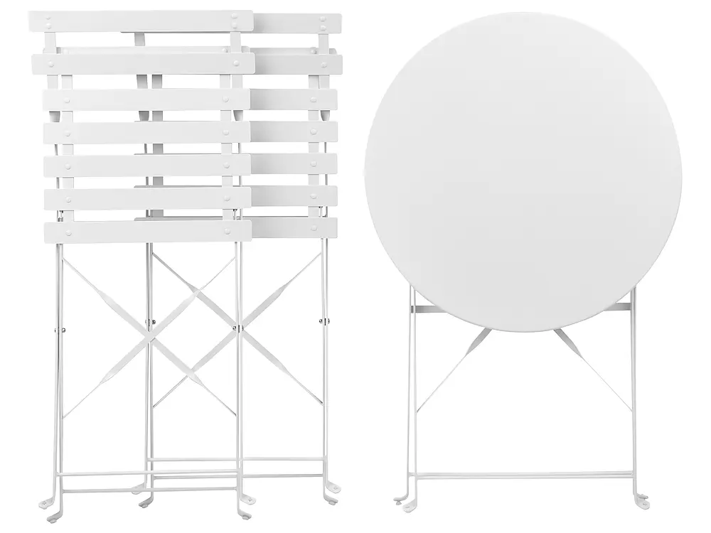 Bistro Set Folding FIORI Metal White_369758