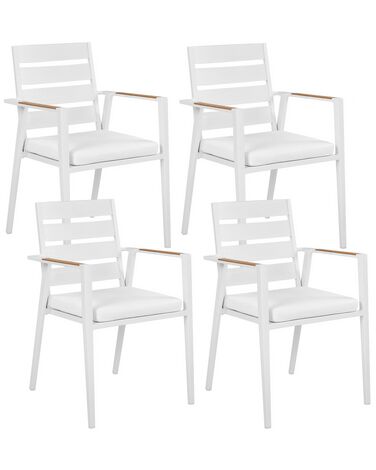 Set di 4 sedie da giardino metallo bianco TAVIANO