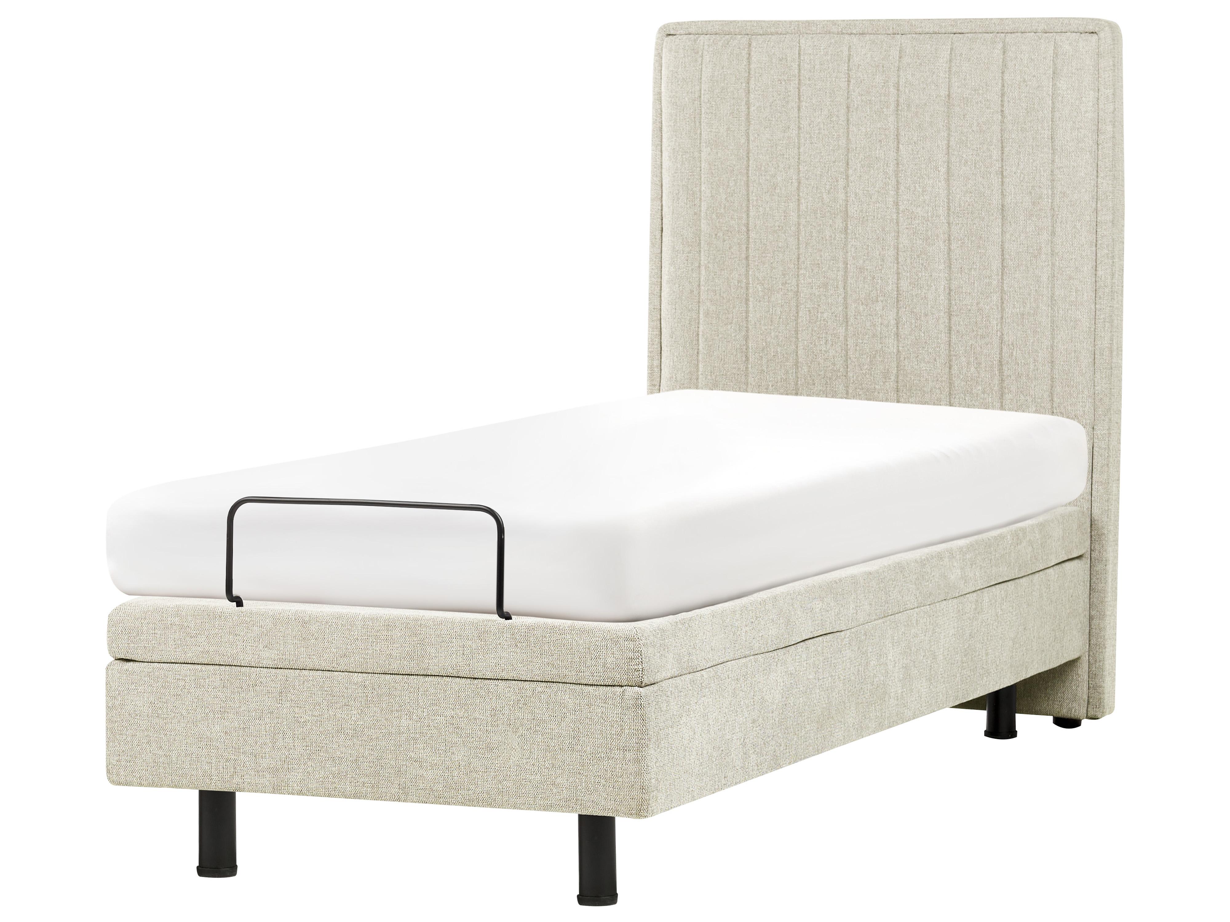 Bett verstellbar Stoff DUKE II 80 x 200 cm Beige_988332