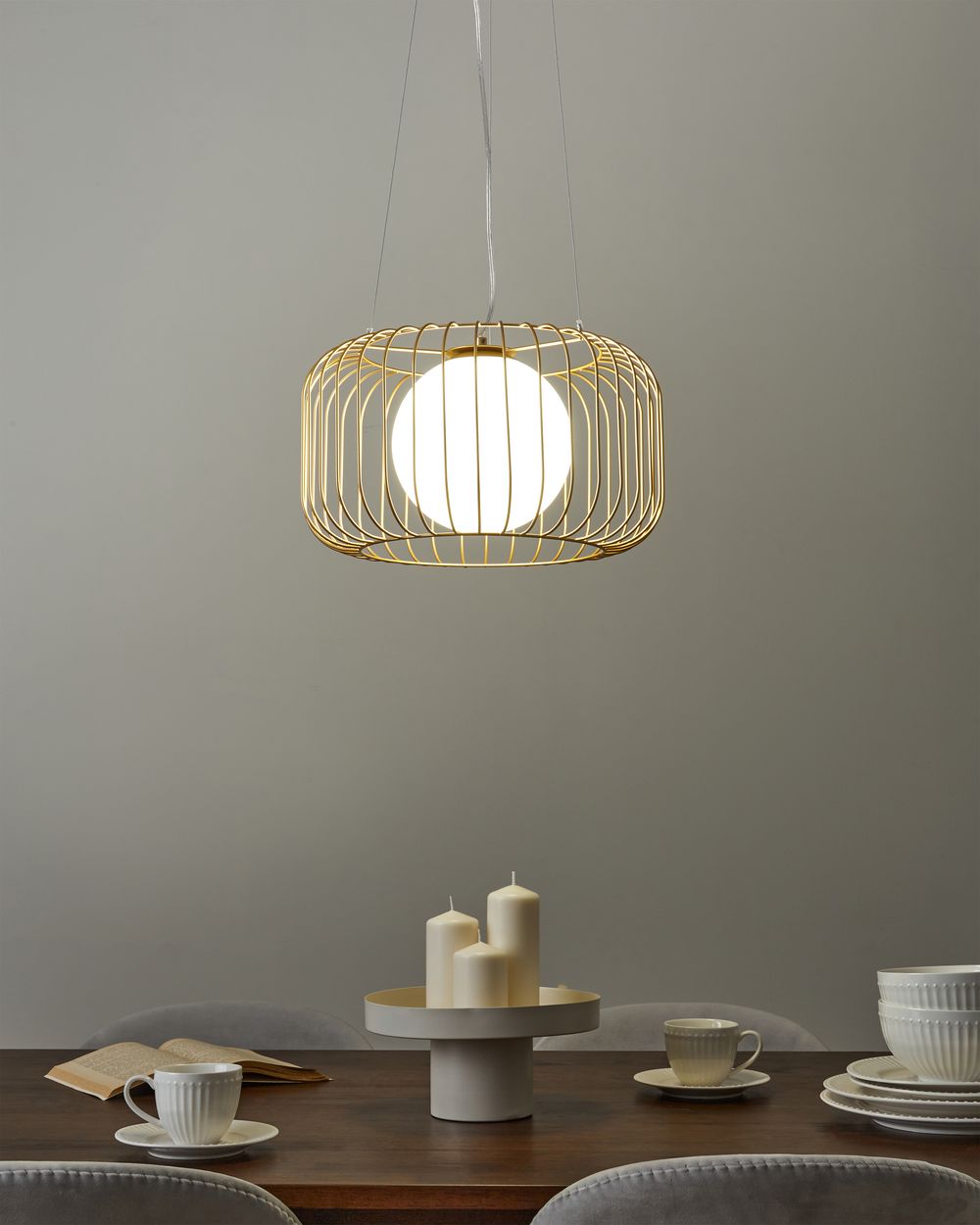 Candeeiro suspenso BAIROA Metal Dourado