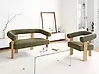 Sofa Set ILBRO Bouclé Grün / Hellbraun