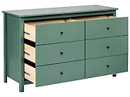 6 Drawer Chest BARCALDINE Pine Wood Green_1186436