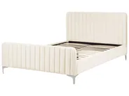 Bed Velvet LUNAN 140 x 200 cm (EU Double) Light Beige_929255