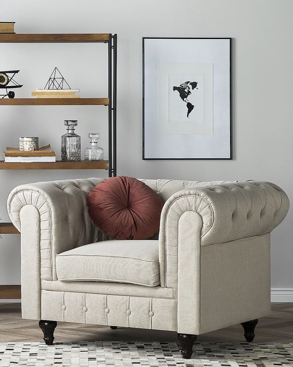 Armchair CHESTERFIELD Fabric Beige_1149749