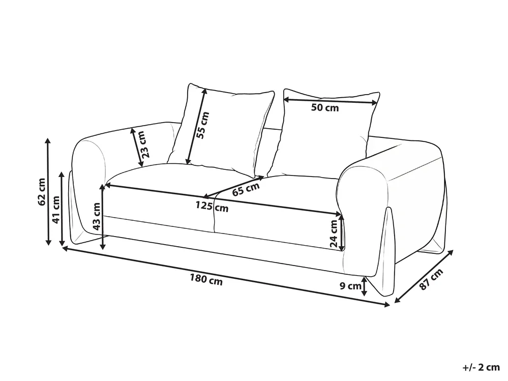 Sofa 2 Seater VINLIDEN Taupe_1048643