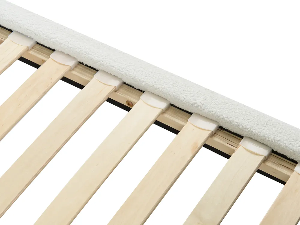 Letto Bouclé SOULISSE 120 x 200 cm Bianco sporco_1129910