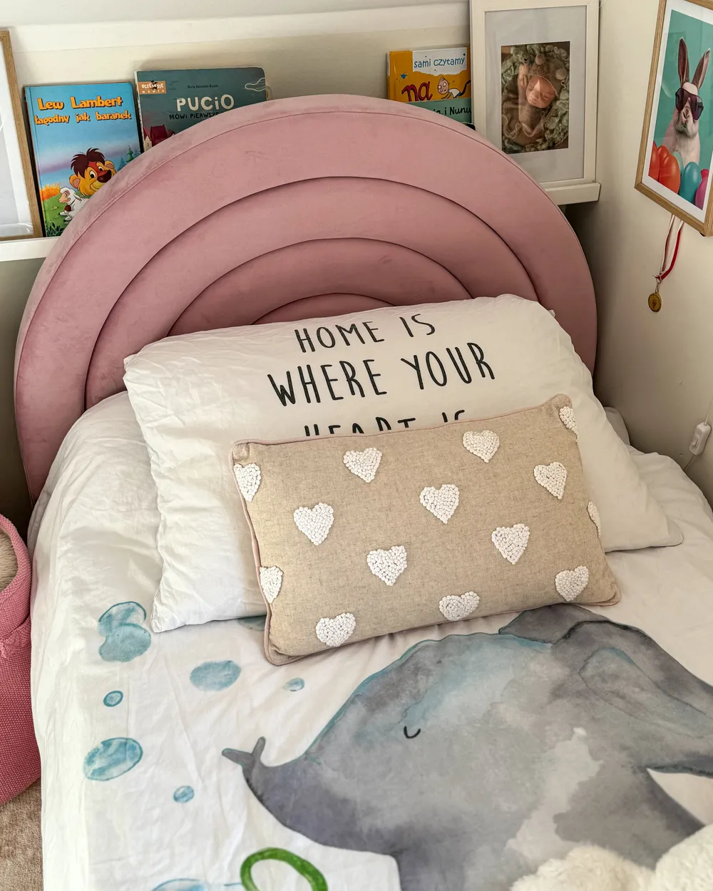 Kids Ottoman Bed ANET Velvet Pink 90 x 200 cm (EU Single)_973265