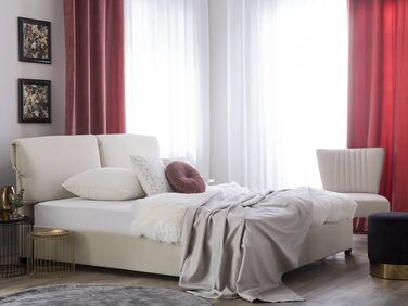 Fabric EU King Size Bed Beige BELFORT